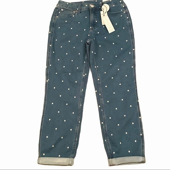 Workshop Republic Clothing ankle polka dot straight ankle jeans 4 NWT - Picture 1 of 5